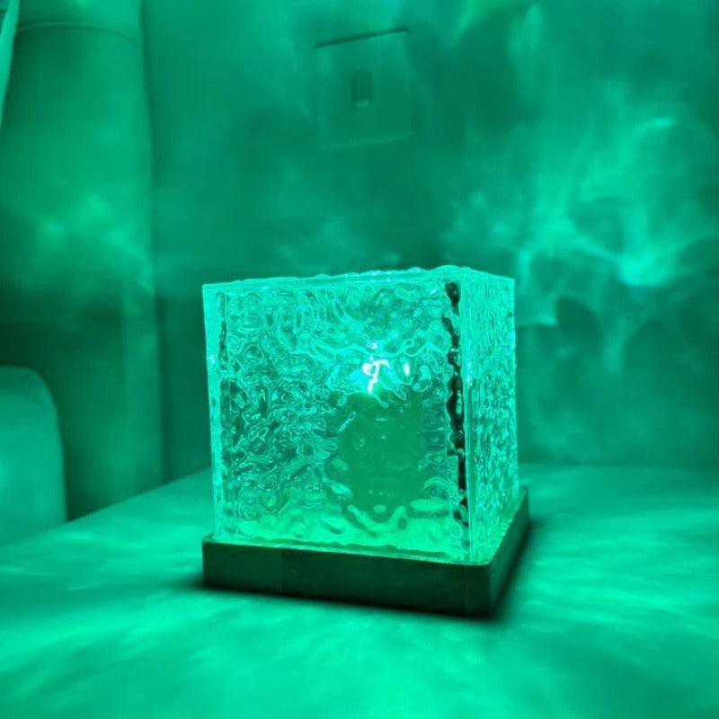 Mystical Tesseract Cube Lamp - Artistic Glass Cube Light-Solar Wind LED Chime