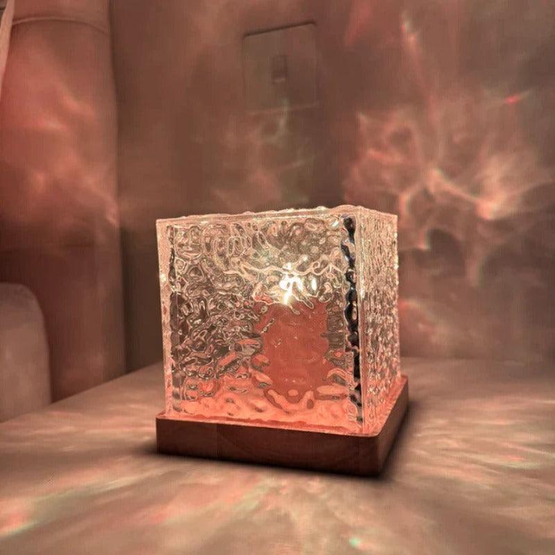 Mystical Tesseract Cube Lamp - Artistic Glass Cube Light-Solar Wind LED Chime