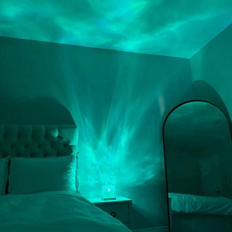 Mystical Tesseract Cube Lamp - Artistic Glass Cube Light-Solar Wind LED Chime