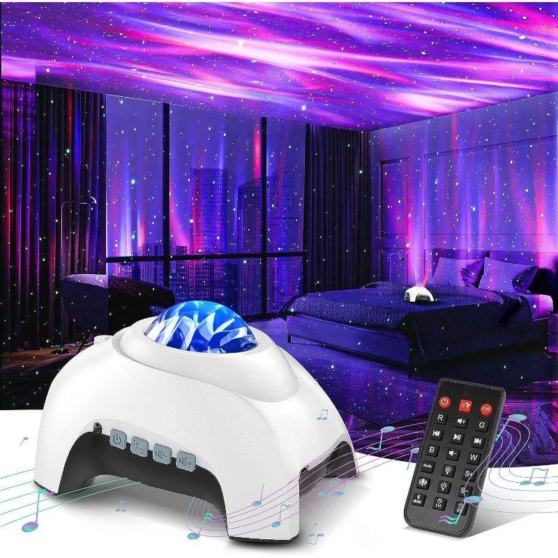 Aurora Galaxy Light Projector – Bluetooth Star Lamp with Remote-Solar Wind LED Chime
