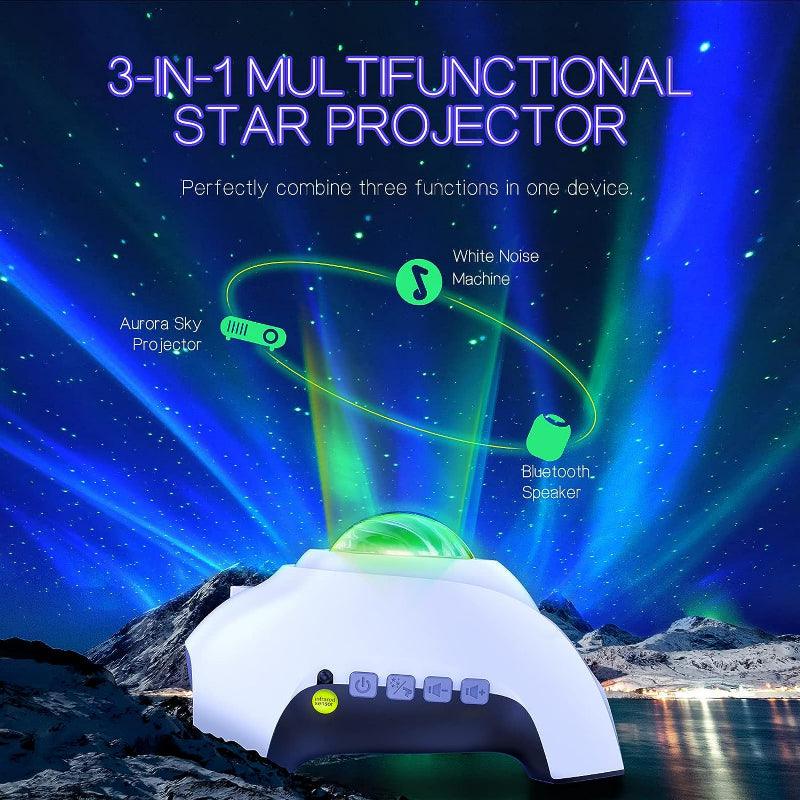 Aurora Galaxy Light Projector – Bluetooth Star Lamp with Remote-Solar Wind LED Chime