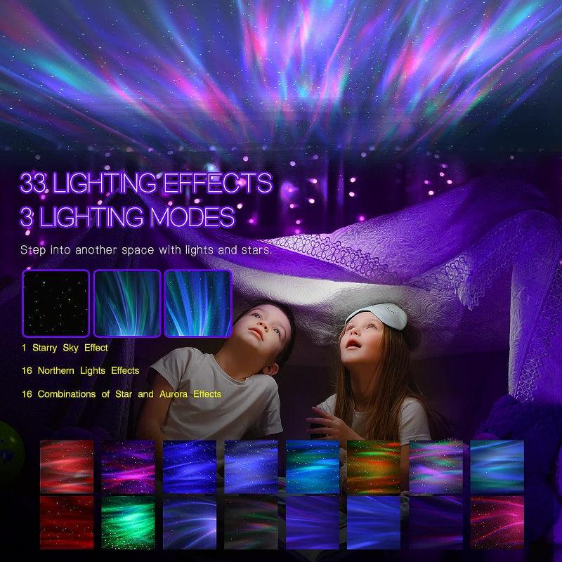 Aurora Galaxy Light Projector – Bluetooth Star Lamp with Remote-Solar Wind LED Chime