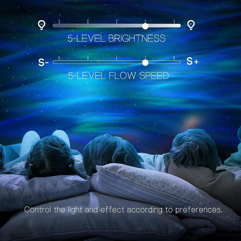Aurora Galaxy Light Projector – Bluetooth Star Lamp with Remote-Solar Wind LED Chime