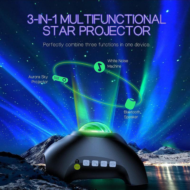 Aurora Galaxy Light Projector – Bluetooth Star Lamp with Remote-Solar Wind LED Chime