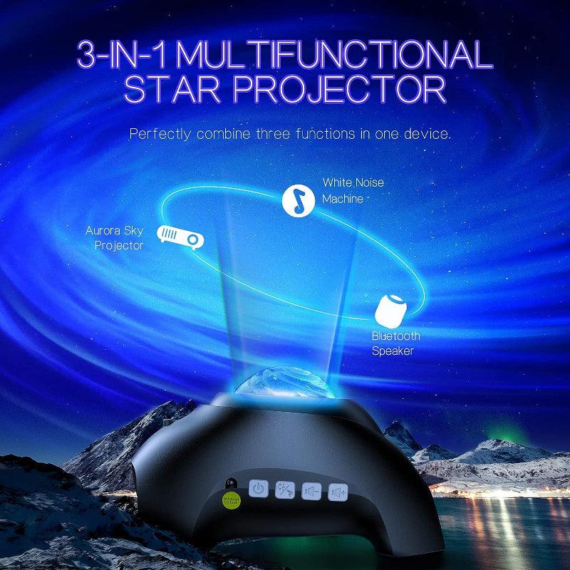 Night Star Projector – LED Ceiling Light with Bluetooth Speaker-Solar Wind LED Chime