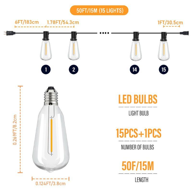 Outdoor LED Edison String Lights – Waterproof Vintage Decor-Solar Wind LED Chime