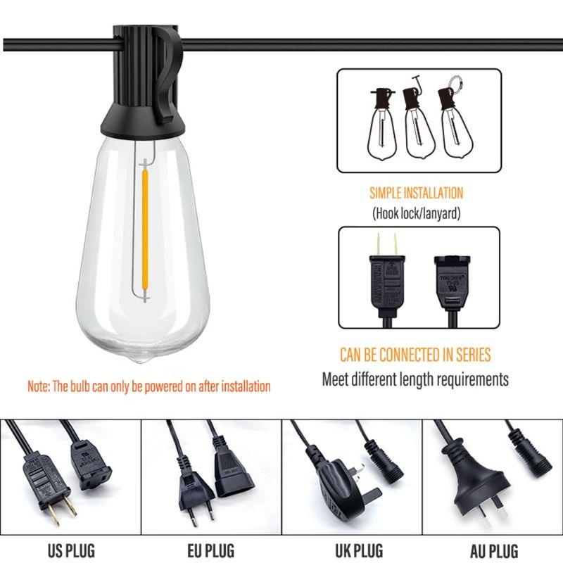 Outdoor LED Edison String Lights – Waterproof Vintage Decor-Solar Wind LED Chime
