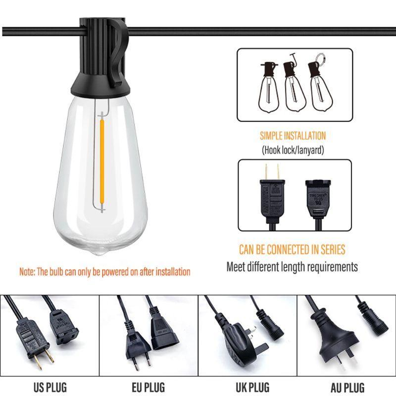 Outdoor LED Edison String Lights – Waterproof Vintage Decor-Solar Wind LED Chime