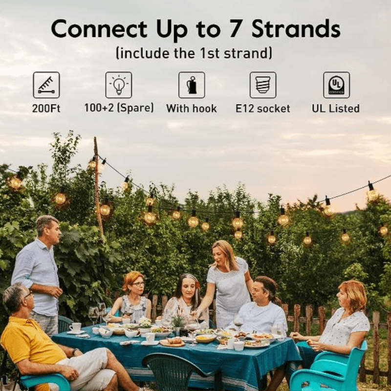 Outdoor Patio LED Lights – Waterproof and Dimmable String Lights-Solar Wind LED Chime