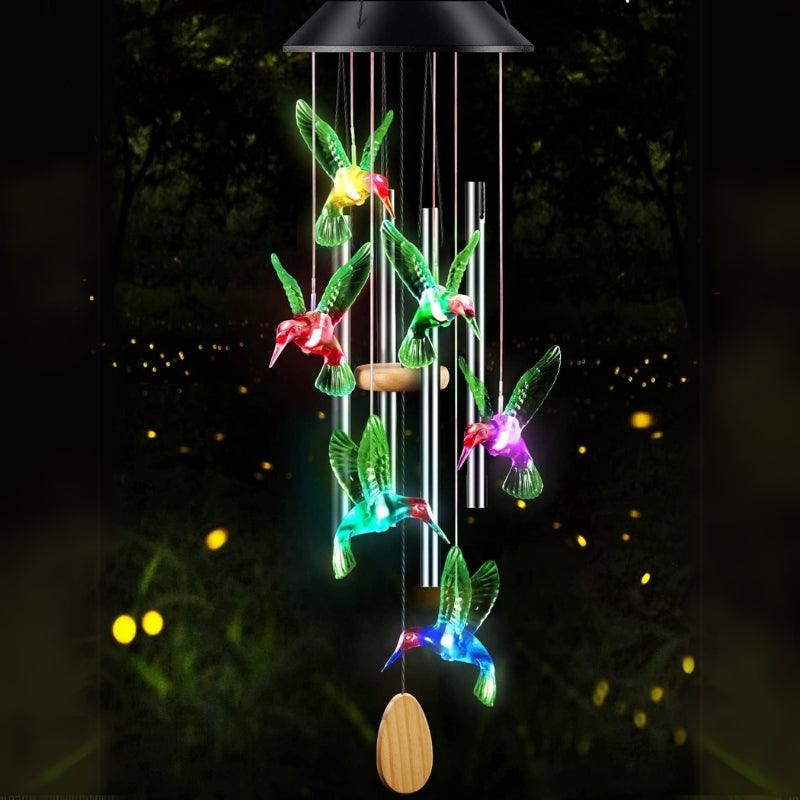 Outdoor Solar Wind Chime - With Aluminum Tubes-Solar Wind LED Chime
