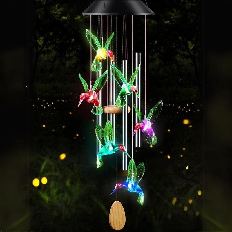 Outdoor Solar Wind Chime - With Aluminum Tubes-Solar Wind LED Chime