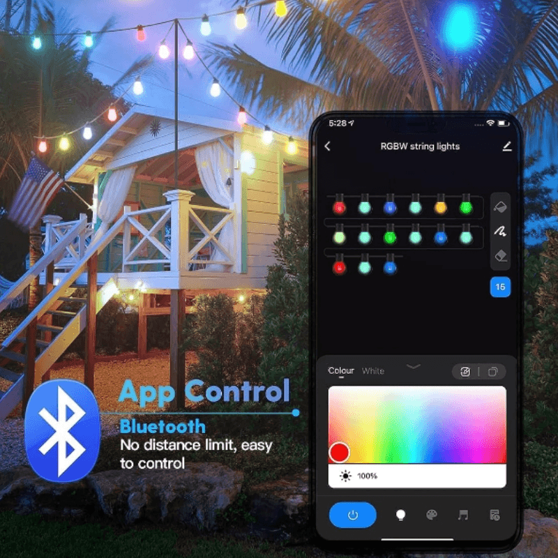 Outdoor String Lights – Smart Waterproof LED Patio Lights-Solar Wind LED Chime