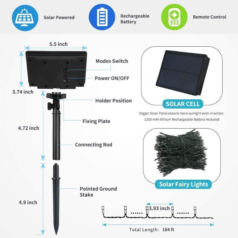 Outdoor String Lights Waterproof – Fairy LED Lights for Garden-Solar Wind LED Chime