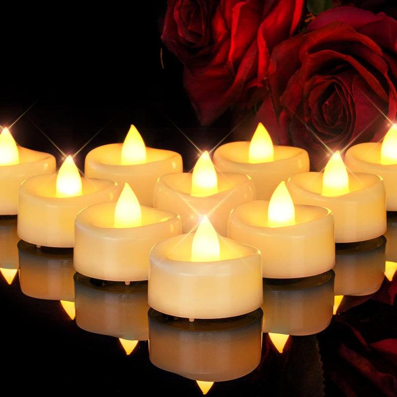 Pack 100 LED Wedding Candles – Flameless Tea Lights-Solar Wind LED Chime