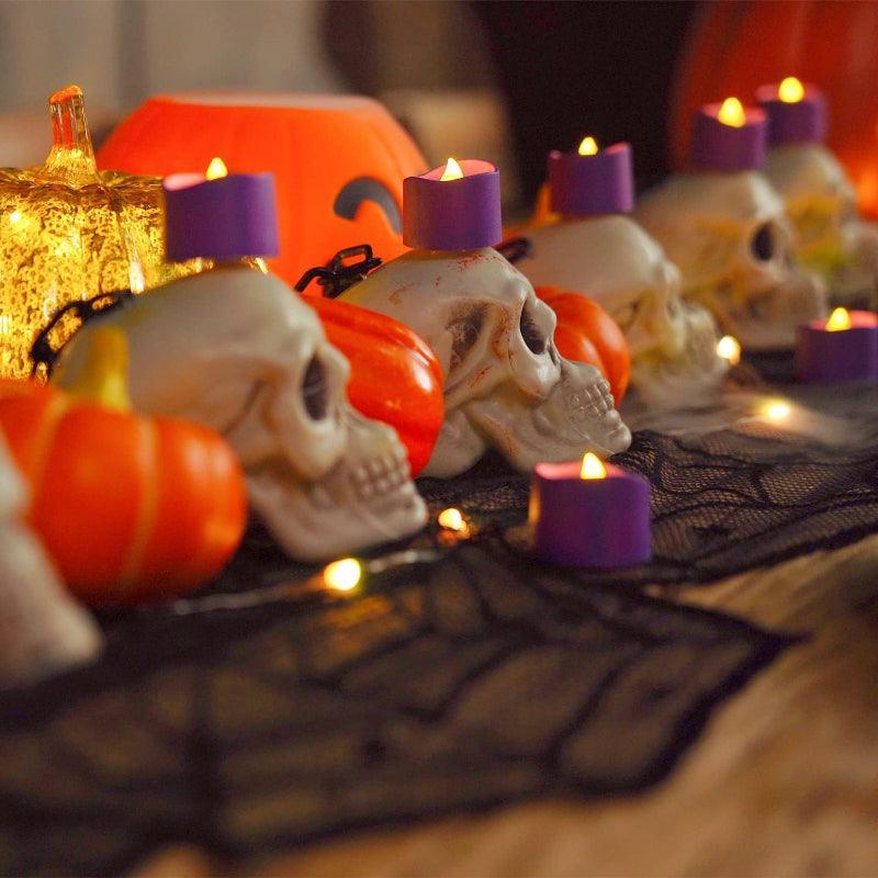 Pack 12 Purple Battery Candles – LED Theme Party Lights-Solar Wind LED Chime