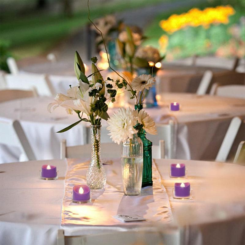 Pack 12 Purple Battery Candles – LED Theme Party Lights-Solar Wind LED Chime