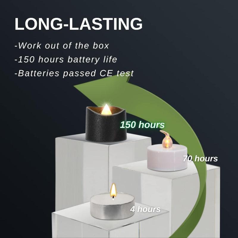 Pack 12 LED Holiday Candles – Flameless and Battery-Powered-Solar Wind LED Chime