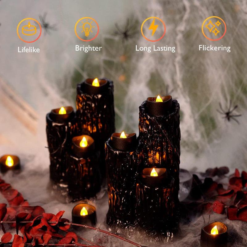 Pack 12 LED Holiday Candles – Flameless and Battery-Powered-Solar Wind LED Chime
