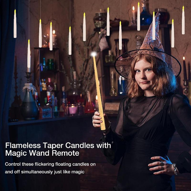 Pack 12 Flameless LED Candles – Perfect for Halloween Decorations-Solar Wind LED Chime
