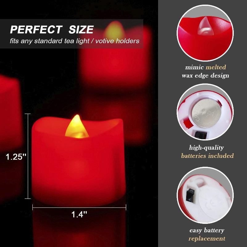 Pack 12 Flickering Candles – Flameless LED Holiday Lights-Solar Wind LED Chime