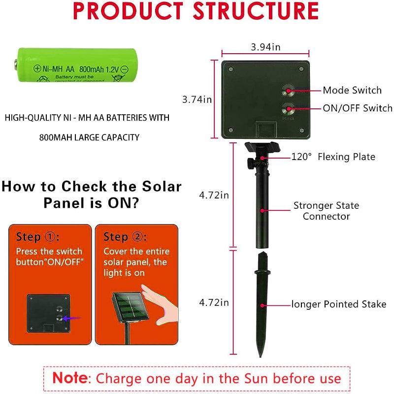 Pack 2 Fairy String Lights – Solar Powered LED Decor-Solar Wind LED Chime