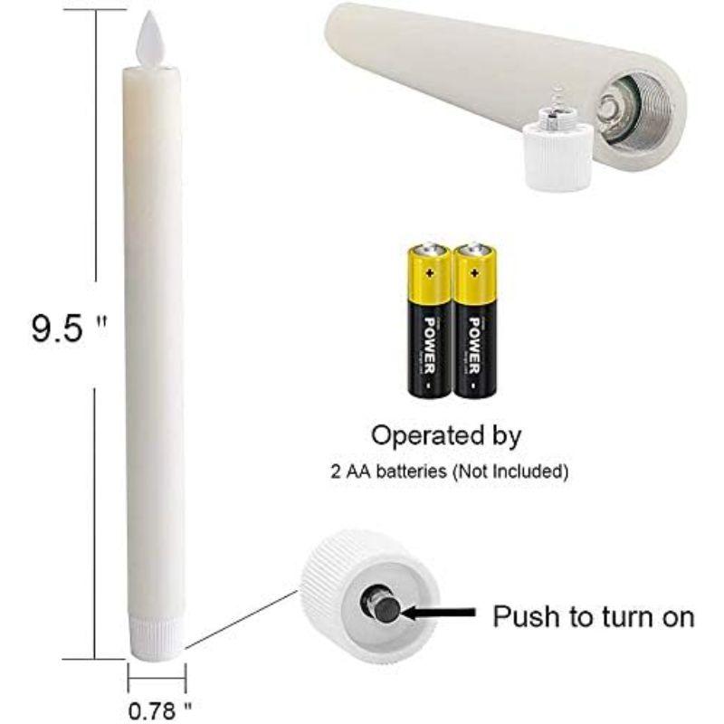 Pack 2 Flameless Taper Candles – Add Warmth and Elegance-Solar Wind LED Chime