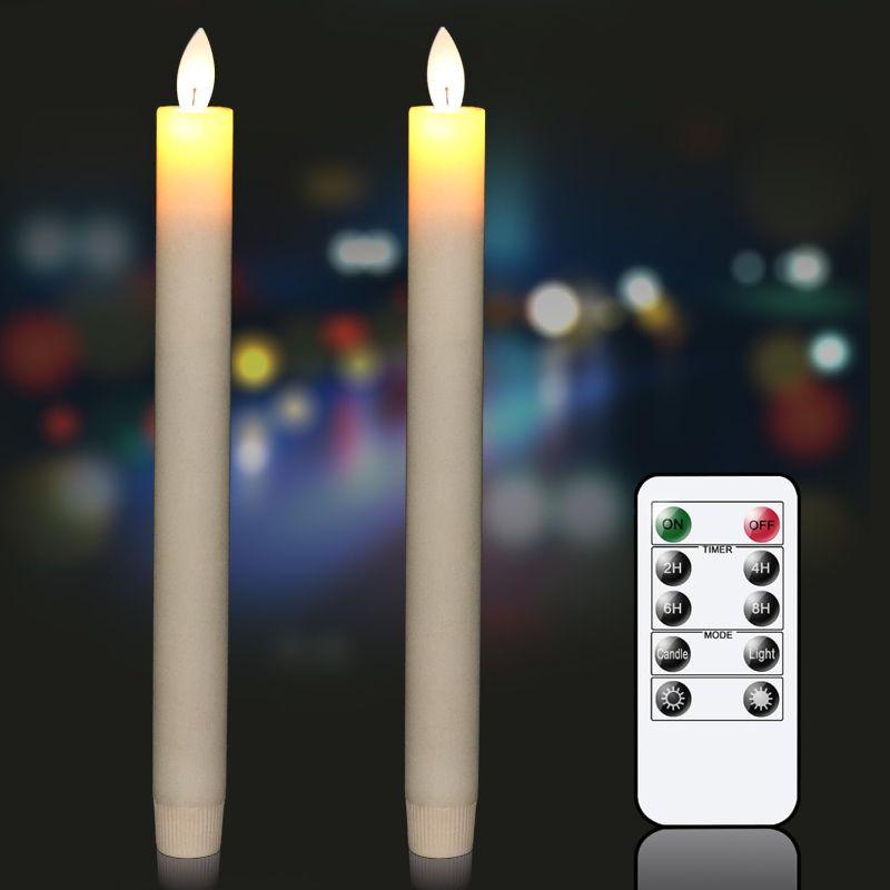 Pack 2 Flameless Taper Candles – Add Warmth and Elegance-Solar Wind LED Chime