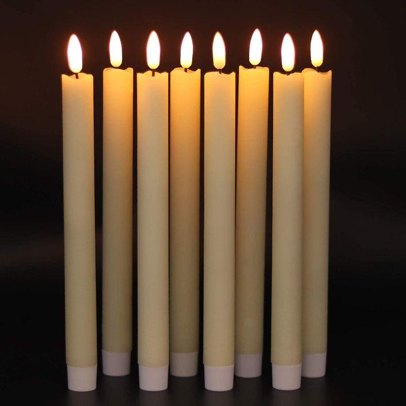 Pack 8 Flameless Taper Candles – Battery Operated and Lighting-Solar Wind LED Chime