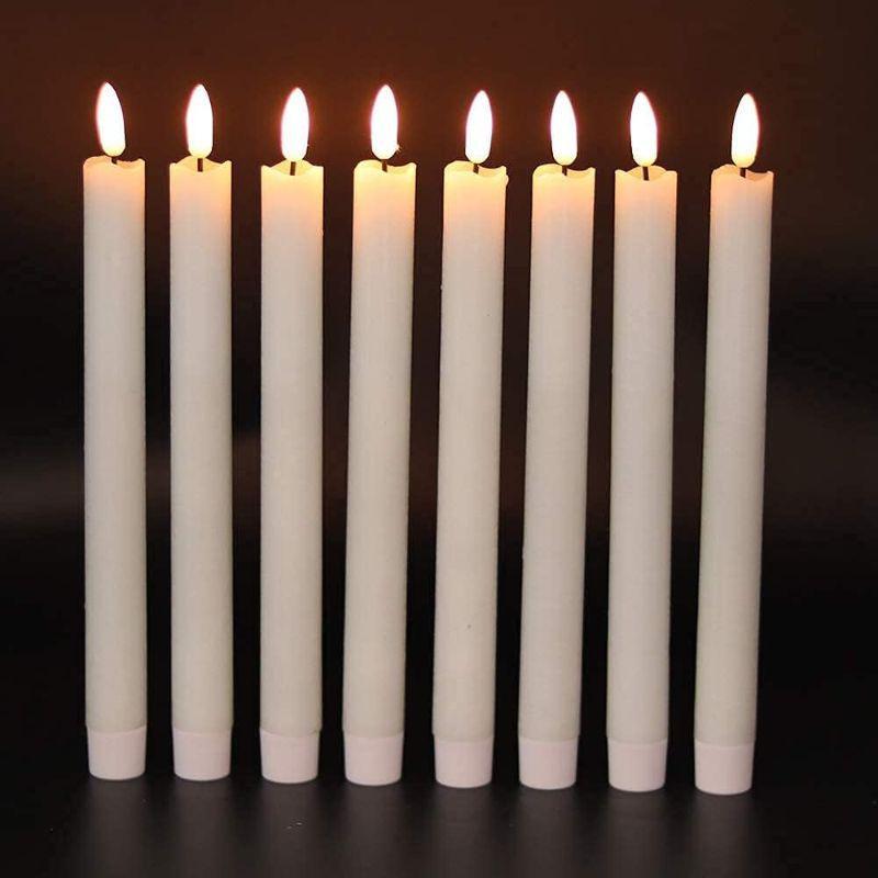 8 Pack Flameless Taper Candles – Flickering LED with Remote-Solar Wind LED Chime