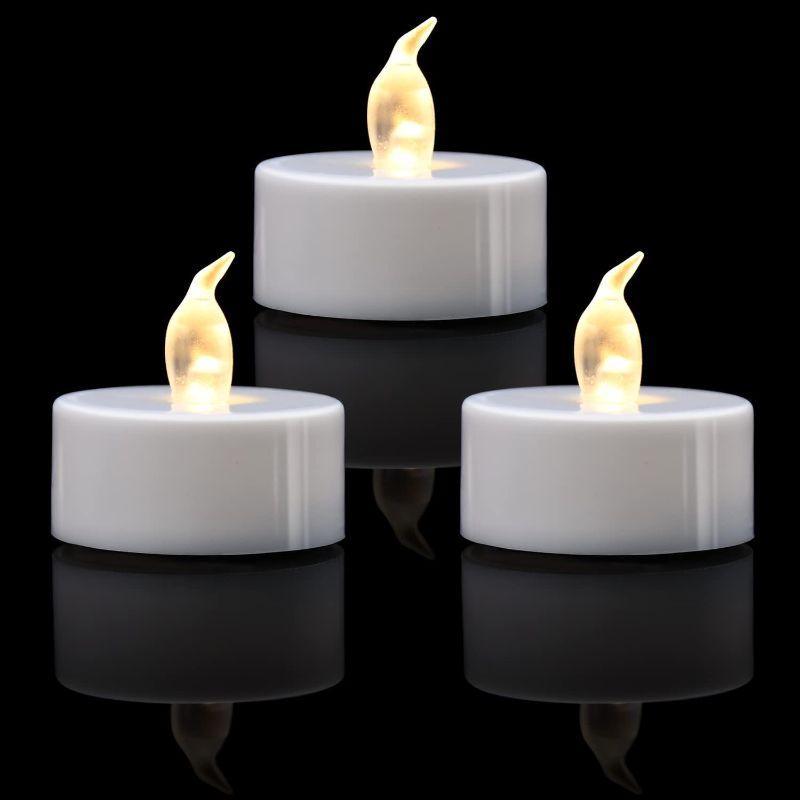 Pack 12 Flickering Tea Lights – Safe and Smokeless Design-Solar Wind LED Chime