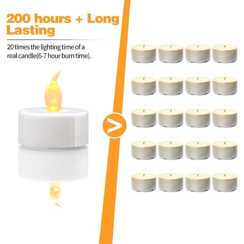 Pack 12 Flickering Tea Lights – Safe and Smokeless Design-Solar Wind LED Chime