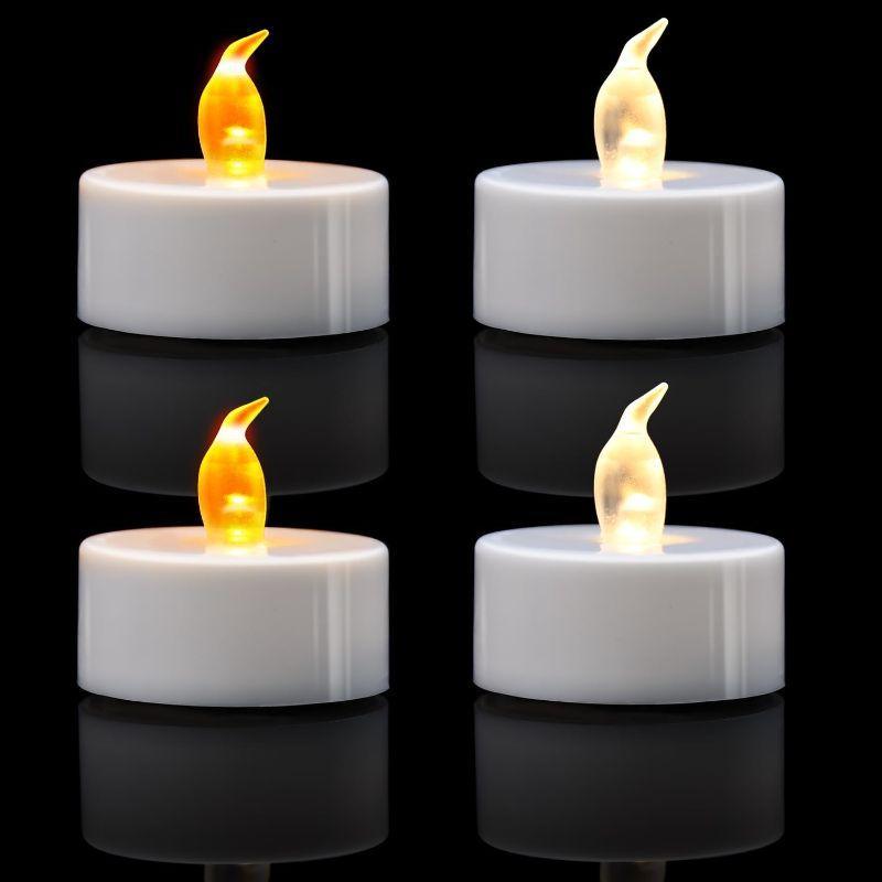 Pack 12 Flickering Tea Lights – Safe and Smokeless Design-Solar Wind LED Chime