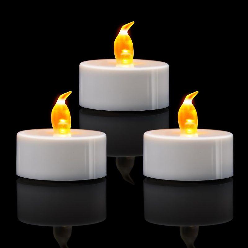 Pack 12 Flickering Tea Lights – Safe and Smokeless Design-Solar Wind LED Chime