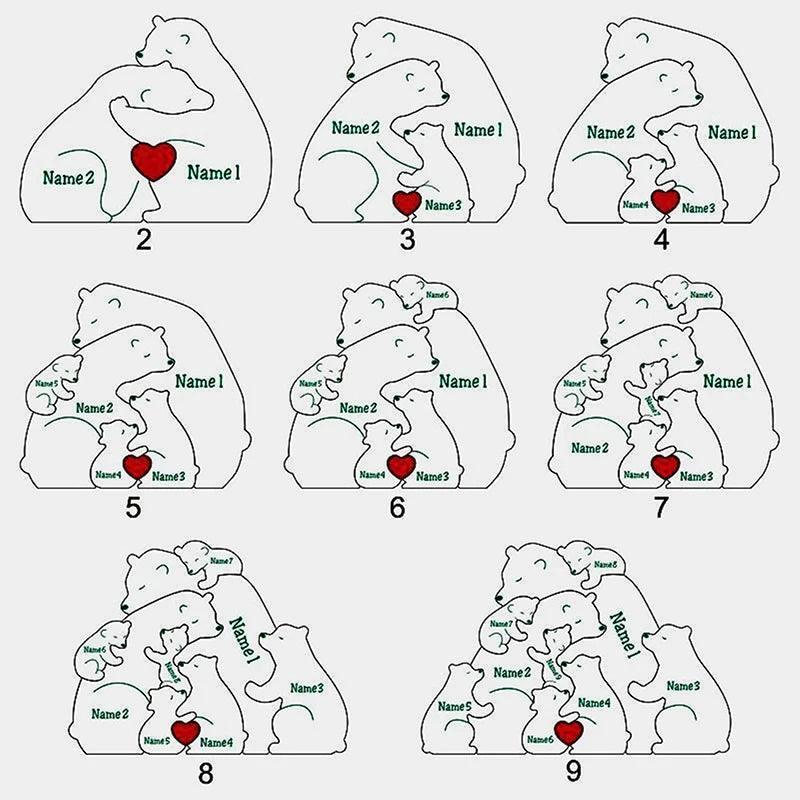 Personalized Bear Night Light – Custom LED Acrylic Decor-Solar Wind LED Chime