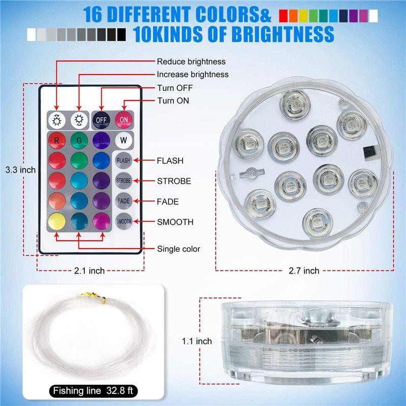 RGB Led Submersible Underwater Night Lamp-Solar Wind LED Chime