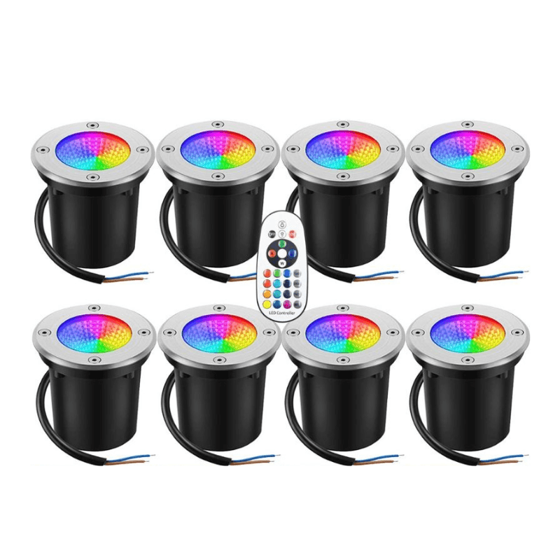 RGB LED Underground Fence Deck Lamp - Waterproof Landscape Lighting-Solar Wind LED Chime