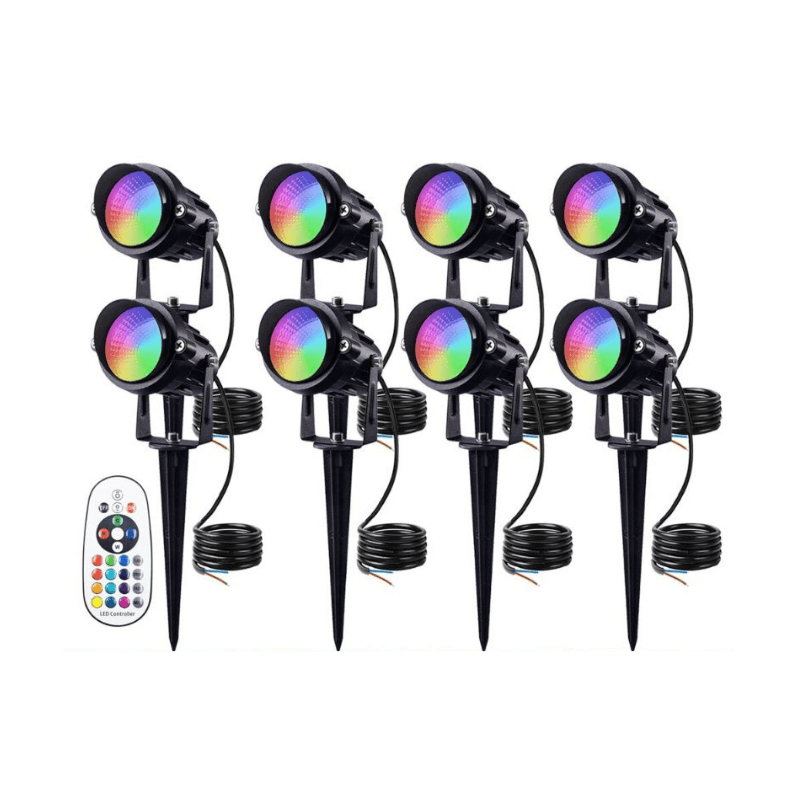 RGB LED Underground Fence Deck Lamp - Waterproof Landscape Lighting-Solar Wind LED Chime