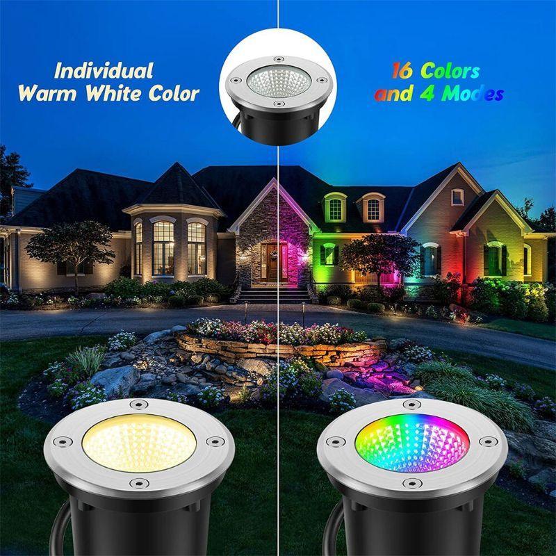 RGB LED Underground Fence Deck Lamp - Waterproof Landscape Lighting-Solar Wind LED Chime
