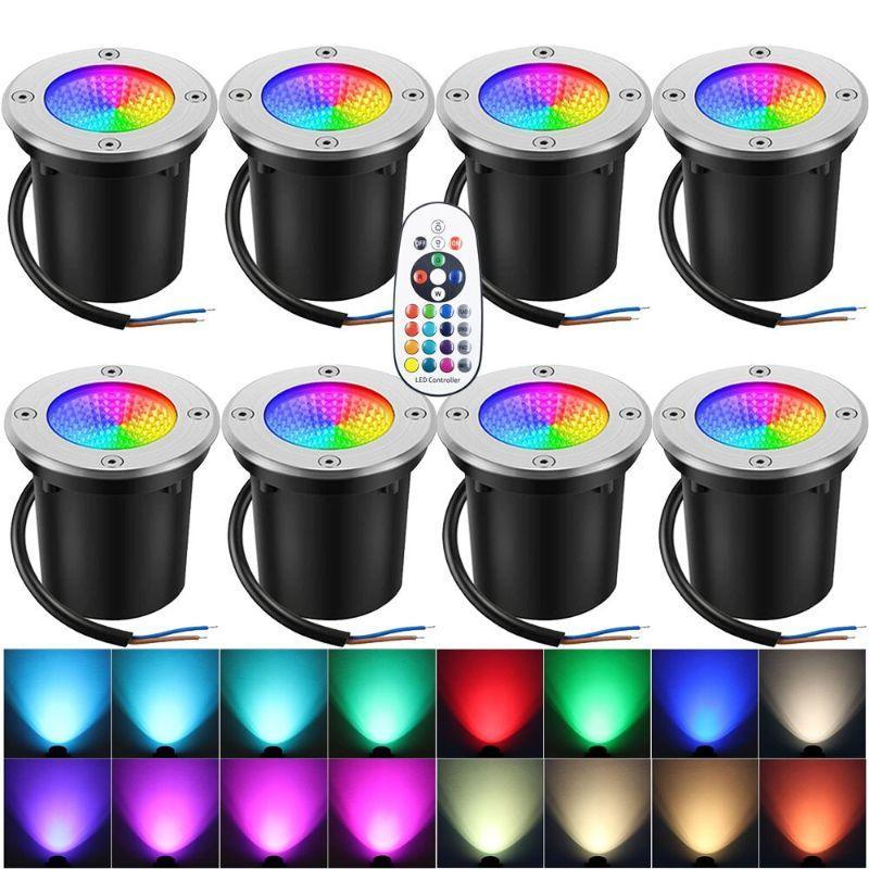 RGB LED Underground Fence Deck Lamp - Waterproof Landscape Lighting-Solar Wind LED Chime