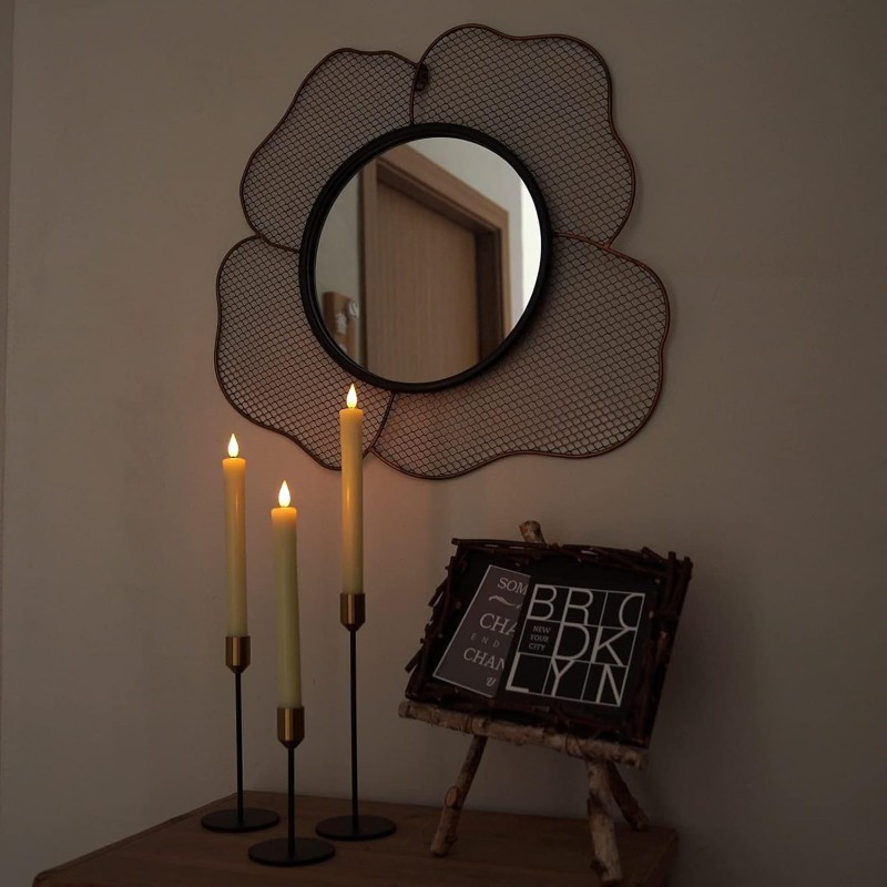 Real Wax LED Flameless Taper Candles With Remote Timer