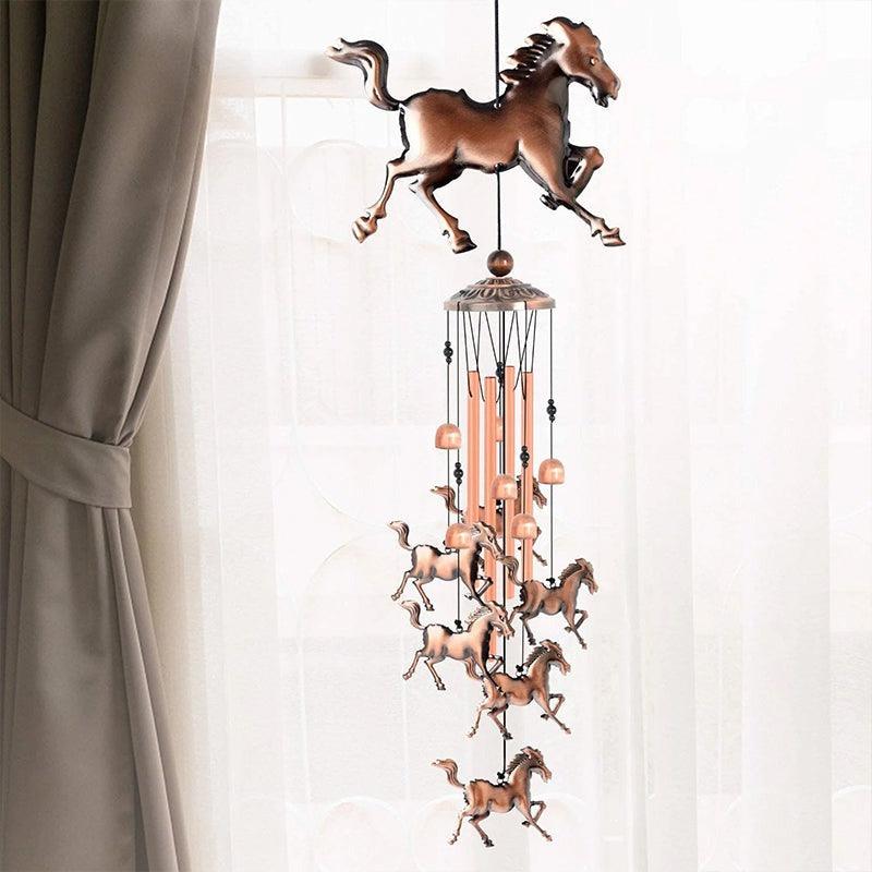 Retro Horse Wind Chime-Solar Wind LED Chime