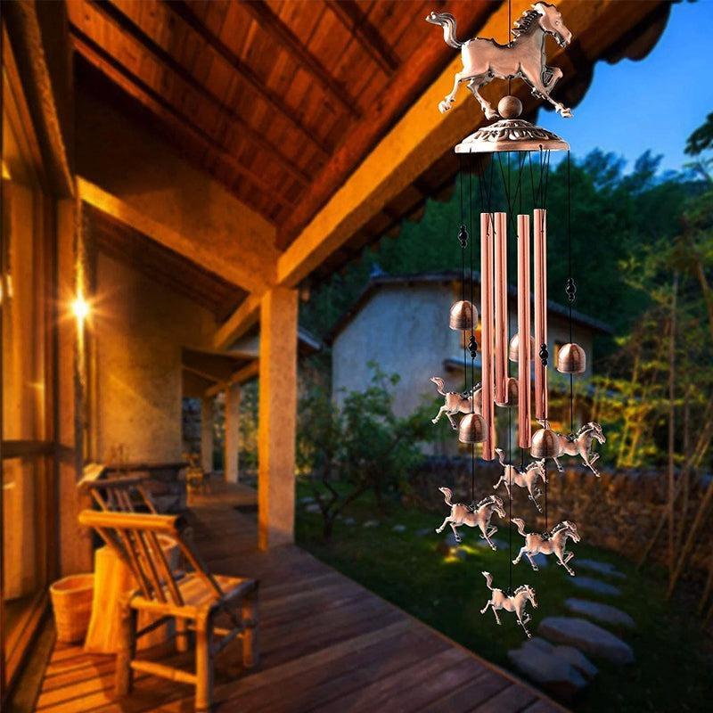 Retro Horse Wind Chime-Solar Wind LED Chime