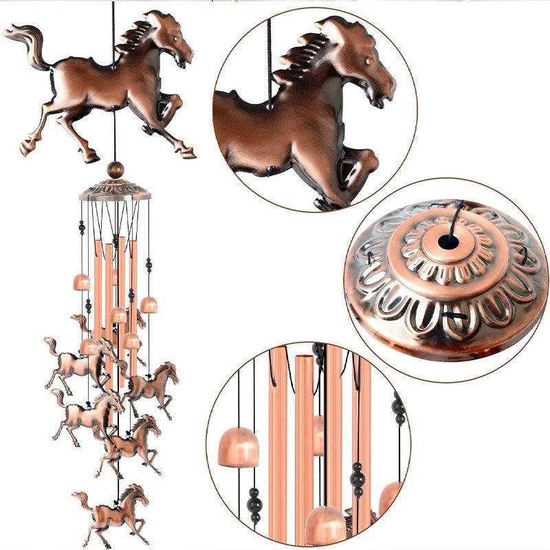 Retro Horse Wind Chime-Solar Wind LED Chime