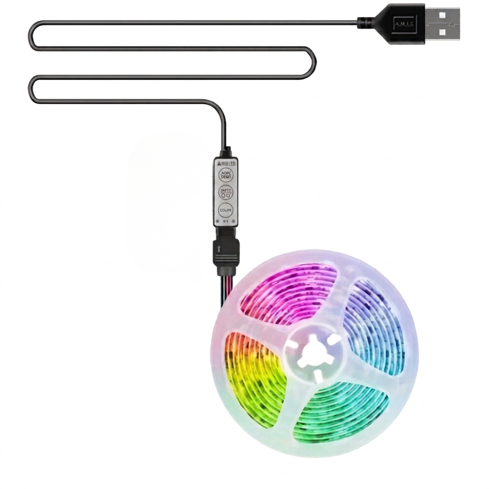 USB Powered RGB 5050 LED Strip Lights For TV Background