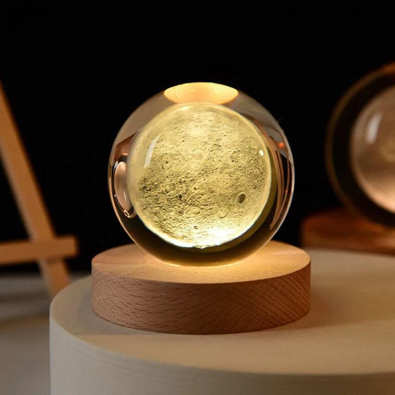 3D Cosmic Crystal Ball – Mesmerizing LED Galaxy Decor-Solar Wind LED Chime