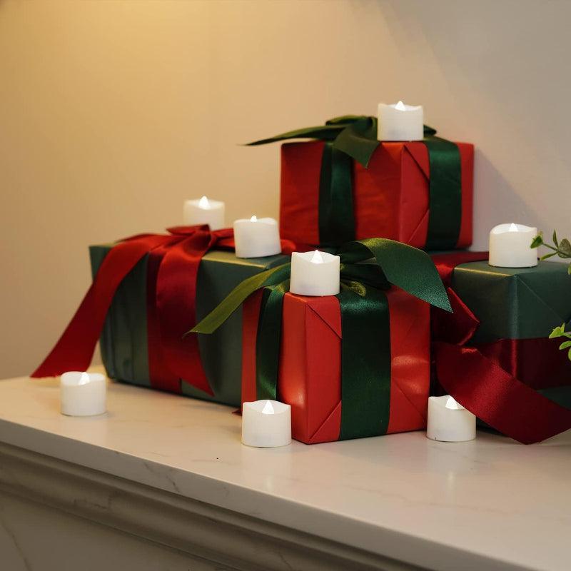 12 Set Flameless Candles - Flickering Battery Operated LED Light-Solar Wind LED Chime