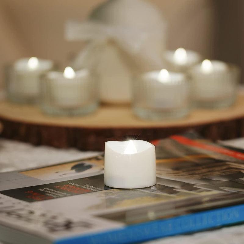 12 Set Flameless Candles - Flickering Battery Operated LED Light-Solar Wind LED Chime