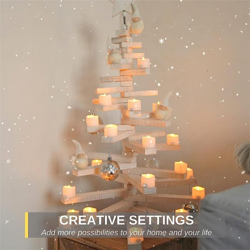 Set Of 12 Flameless Votive Candles - LED Lamp Candles For Home Decor-Solar Wind LED Chime