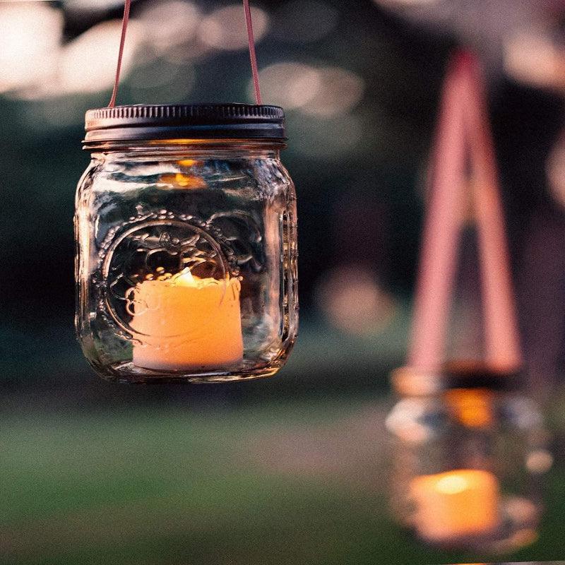 Set Of 12 Flameless Votive Candles - LED Lamp Candles For Home Decor-Solar Wind LED Chime