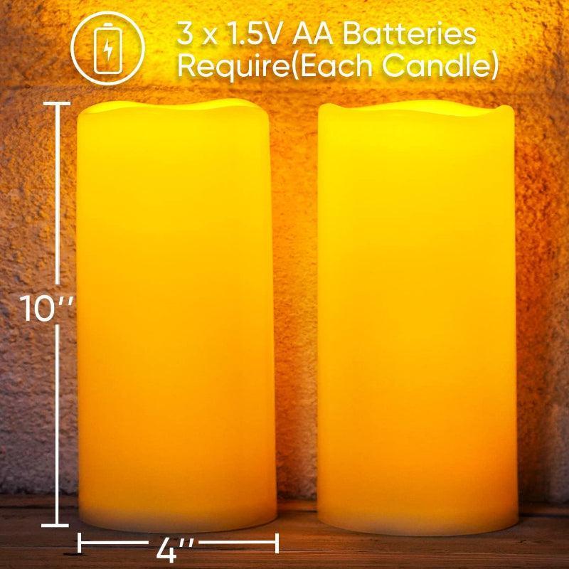 Set Of 2 Flameless Outdoor Lantern Candles – Remote Control Waterproof LED-Solar Wind LED Chime